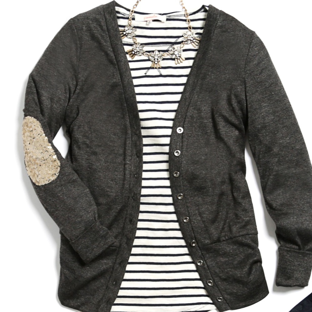 StitchFix Pixley Sequin elbow sleeve cardigan